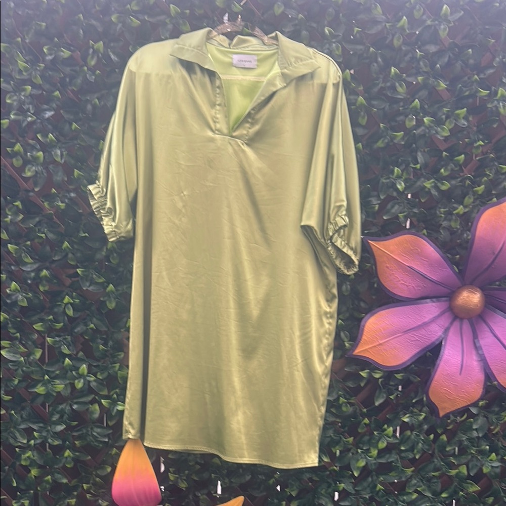 Adrienne Olive Green Dress